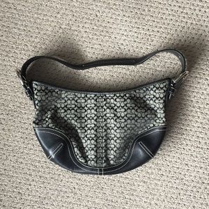 Coach Black Signature Fabric with Leather Accents